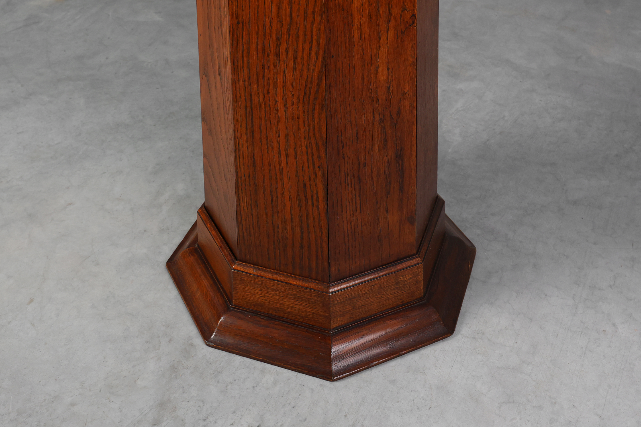 French Art Deco octagonal Oak Pedestal, circa 1920thumbnail